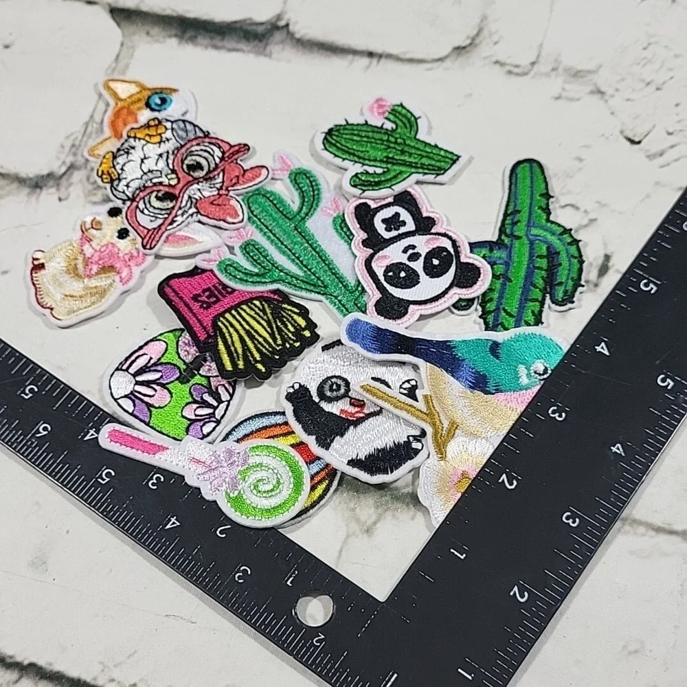 Iron-On‎ Patches Sewing Craft Embellishment Lot Cute Critters Cactus Pandas